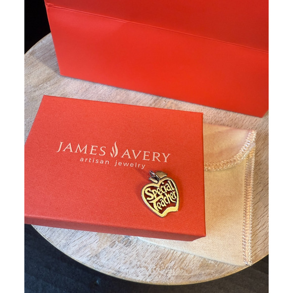 James Avery "Special Teacher" Apple Charm Sterling Silver Retired - Picture 1 of 5